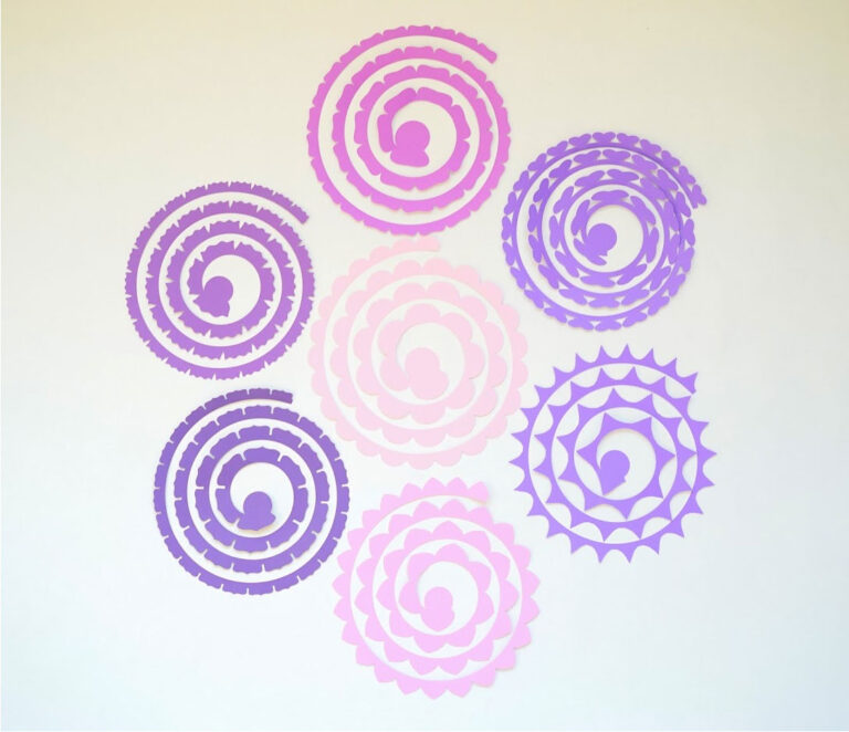 Spiral Paper Flower - 14 Free Templates